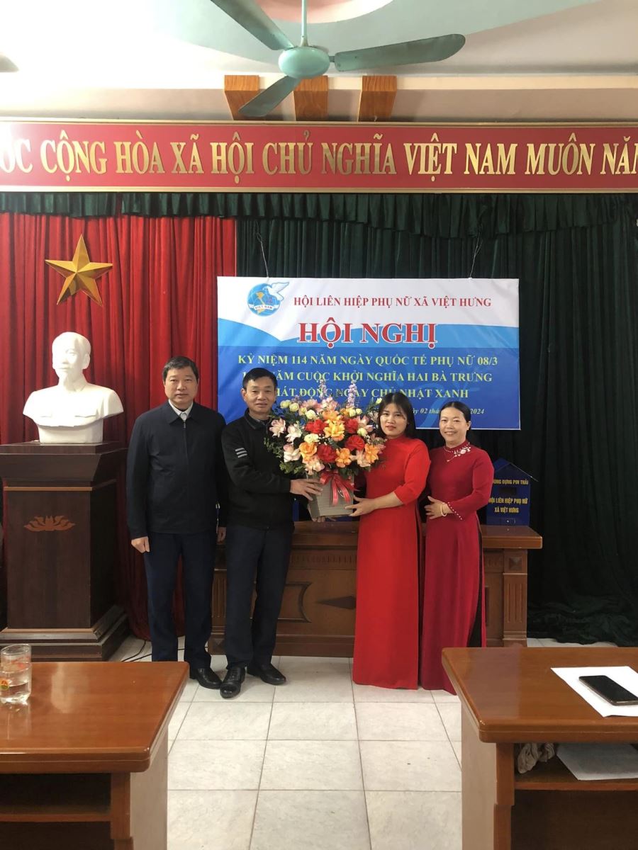 Hội LHPN xã Việt Hưng tổ chức hội nghị kỷ niệm 1984 năm ngày khởi nghĩa Hai Bà Trưng và 114 năm ngày Quốc tế phụ nữ (8/3/1910 - 8/3/2024)